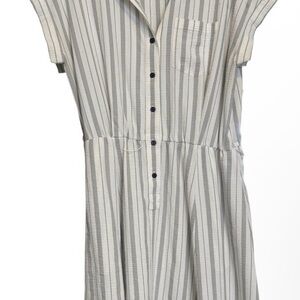 Calvin Klein Striped Button-Up Dress
